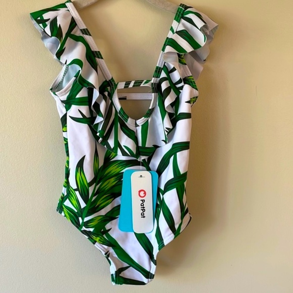 5/$25 One Piece Ruffles Tropical Print Swimsuit Size 2T